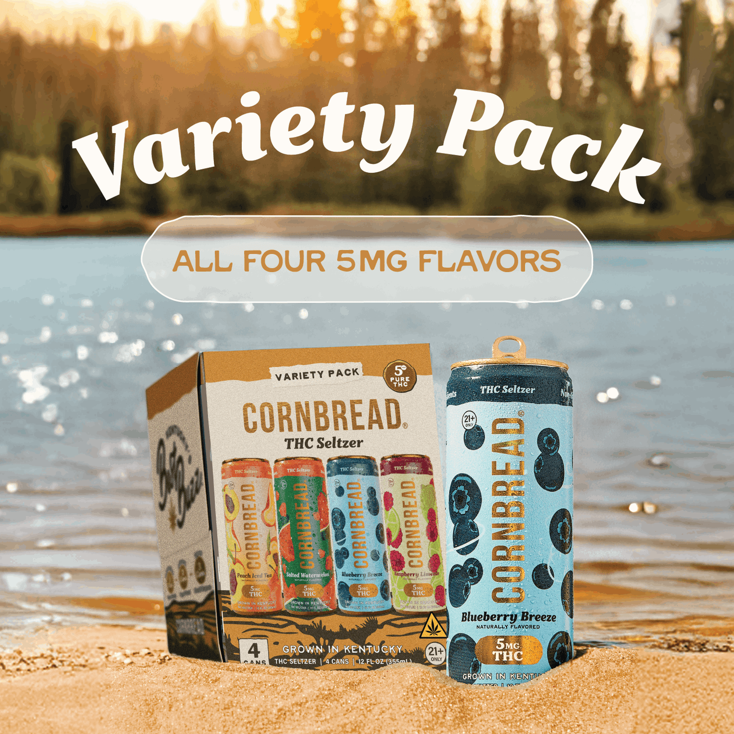 Variety Pack THC Seltzer 5mg - 4 Pack